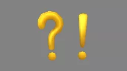 Question mark and exclamation mark - yellow Low-poly 3D model