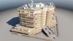 Residential building in diamond shape in 3 settings Low-poly 3D model