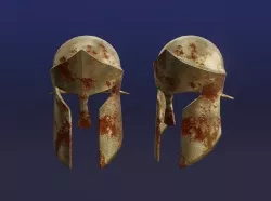 Rusted Fantasy Knight Helmet - medieval helmet Low-poly 3D model