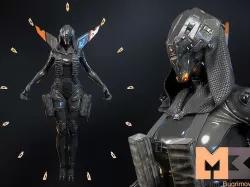 Sci-Fi Character 04 Witch Low-poly 3D model