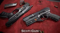 Sci-fi Gun Game Ready 4k Textures Low-poly 3D model