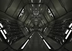 SCI FI INTERIOR SCENE SPACE SHIP CORRIDOR Low-poly 3D model