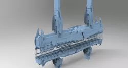 Sci fi Train rail track 3D model