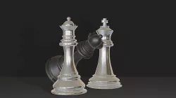 Silverchess silver chess piece Low-poly 3D model