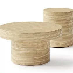 West Elm Volume Round Pedestal Coffee Table 3D model