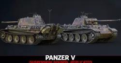WW2 Tank - Panzer V - Advanced Tank Blueprint UE4 Low-poly 3D model