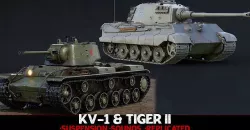 WW2 Tanks - KV1 and Tiger 2 - Advanced Tank Blueprint UE4 Low-poly 3D model