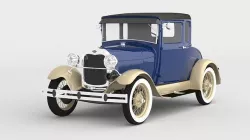 1929 Ford Model A 5 Window Coupe 3D model