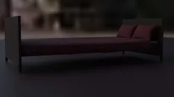 3d bed model In red colors Low-poly 3D model