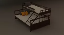 3d model of a double bed 3D model
