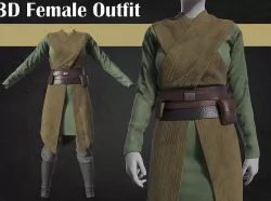 3D woman outfit character clothing 3D model