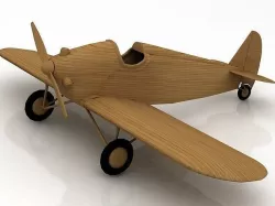 3D Wooden Airplane Toy 3D model