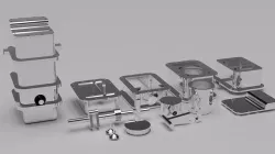 4 stroke 1 cilinder engine model 3D model