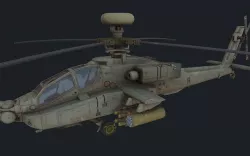 AH-64 Apache Low-poly 3D model