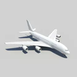 Airbus A380 with landing gear Low-poly 3D model