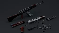 AK 47 Whit Separate MAgazin and Bullet  3D model
