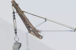 Ancient roman construction crane Pentaspastos - simple Low-poly 3D model