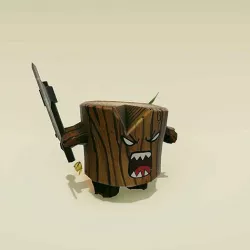 Angry Log - Revenge of the Tree for Game Development Low-poly 3D model