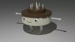 Animated Dancing Birthday Cake Low-poly 3D model