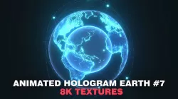 Animated Hologram Planet Earth No 7 Sci-Fi 3D Model 8k Textures Low-poly 3D model