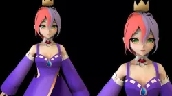 Anime Girl Low Poly Character 6 Low-poly 3D model