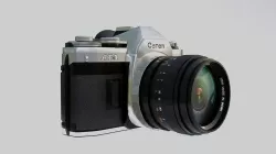 Canon AT-1 Retro Camera with Lens Low-poly 3D model