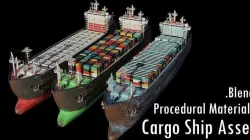 Cargo Ship Asset  -  Blender 3D model