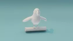 Cartoon Ara Parrot Animated and Rigged Base Mesh 3D Model Low-poly 3D model