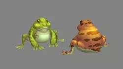 Cartoon Frog  - Fire Frog Low-poly 3D model