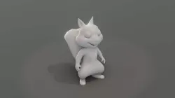 Cartoon Squirrel Animated and Rigged Base Mesh 3D Model Low-poly 3D model