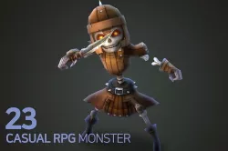 Casual RPG Monster - 23 Skeleton Low-poly 3D model