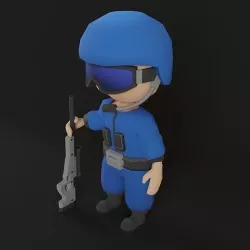 Chibi Low poly Character Low-poly 3D model