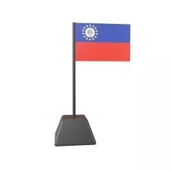 Civil Ensign of Myanmar 1974 v1 001 Low-poly 3D model