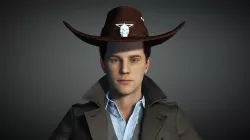 Cowboy model character creator 4 and blender fbx and object file Low-poly 3D model