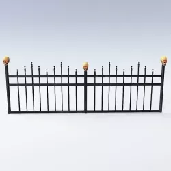 Creepy metal fences 3d model 3D model