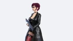 CyberPunk Girl Tet Low-poly 3D model