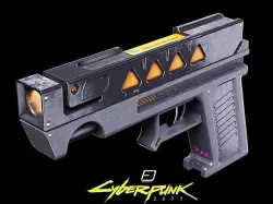 Cyberpunk Pistol PBR Gun Low-poly 3D model