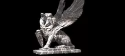 Dark Lion statue With wings Low poly 3D model