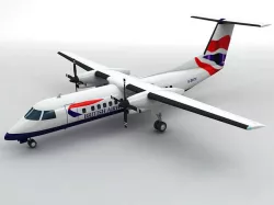 Dash 8-300 Airliner British Airways M 3D model