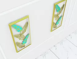 Decorative Metal stainless plants with gold   M 17 3D model