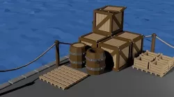 Different crate and barrel 3d models Low-poly 3D model
