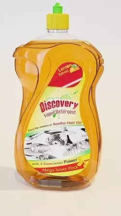 Dishwash Shampoo Bottle PET 3D model