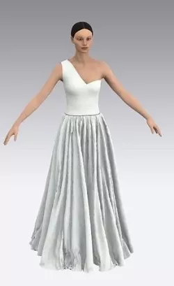 dress silk charmeuse blouse  Low-poly 3D model