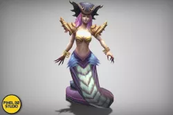 Dungeon Fantasy Monster - Queen Naga Low-poly 3D model