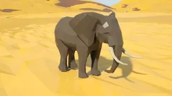 Elephant 3d model animated Low-poly 3D model