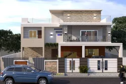 ELEVATION DESIGN OF DUPLEX HOUSE 3D model