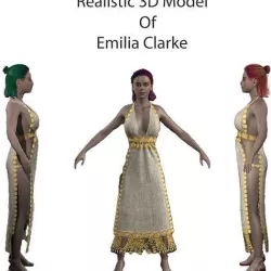 Emilia Clarke Low-poly 3D model