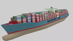 Emma Maersk Line Container Ship Lowpoly Low-poly 3D model