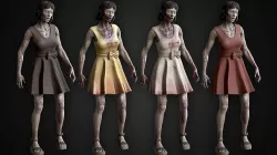 Female Zombie Dress Low-poly 3D model