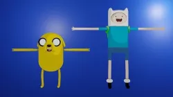 Finn and Jake Rigged models Low-poly 3D model
